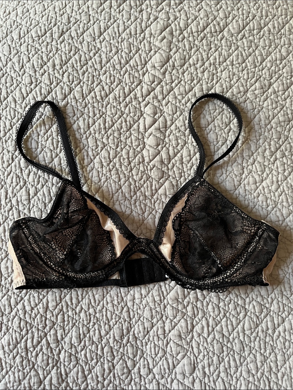 Black and beige Unlined Underwire Bra - Women's Intimates